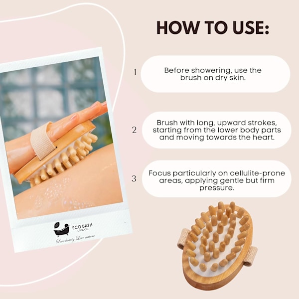 Cellulite Hårbørste - Cellulite Behandlingsbørste, Effektiv Cellulitefjerner og Massager, Træ Eksfolierende Massagebørste