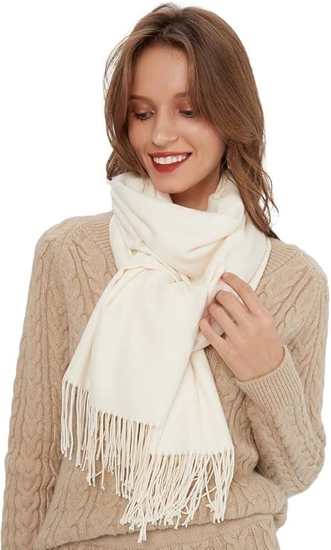 Tørklæder til Kvinder Pashmina Sjal Wrap Bryllupsfest Tæppe Piger Store Bløde Tørklæder white