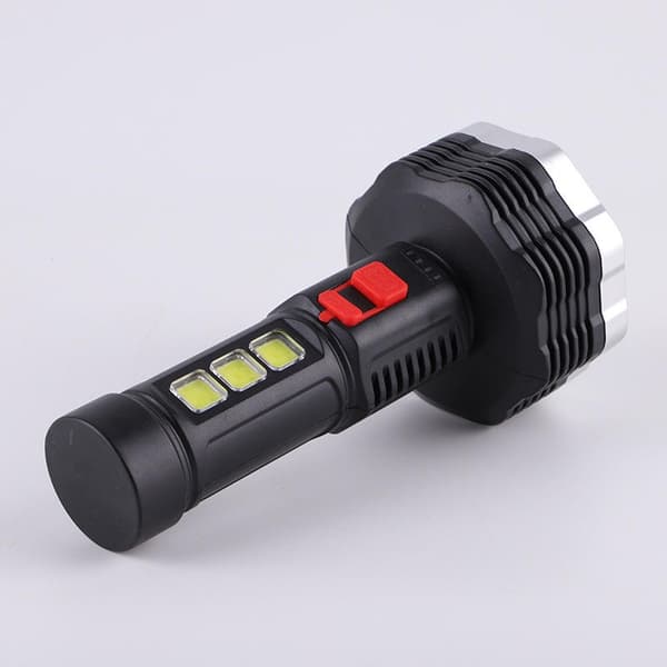 Taktisk lommelykt oppladbar – 9 LED + COB – USB – IP64 – Flere lysmoduser
