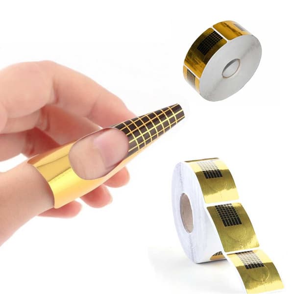 500 st nagelmallar nagelformer nagelförlängning guld gold