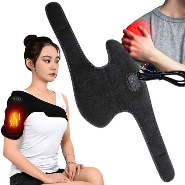 Knä-, armbågs- och axelstöd med värmeterapi och vibrationsmassage