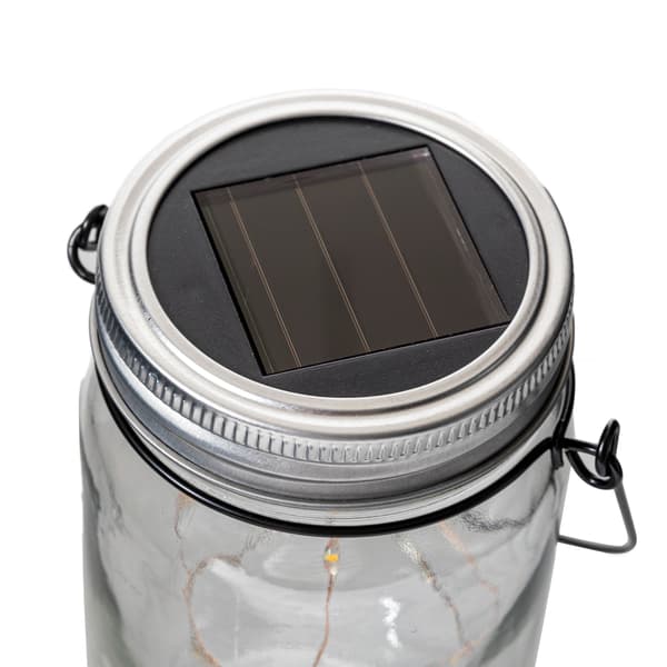 3 solcellelamper i glas med 8 LED'er, solcellelampe til terrasse