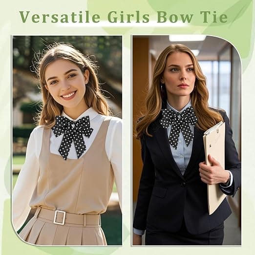 Sort Polka Dot JK Sløjfe, Justerbar Rem Sløjfe Halsbind til Japansk Skoleuniform Cosplay Tilbehør Black
