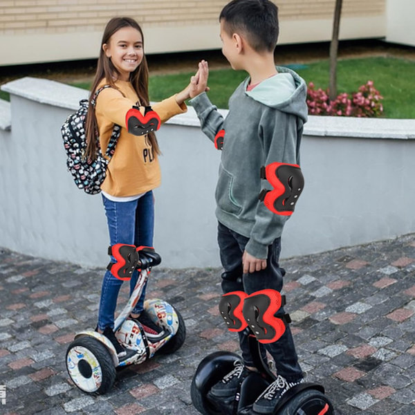 Skyddsset för barn, justerbara knäskydd, armbågsskydd, handledsskydd för pojkar flickor ungdomar skateboard, rullskridskoåkning, cykling