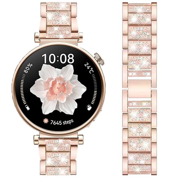 22 mm urrem i rustfrit stål til Samsung Huawei PinkGuld PinkGold