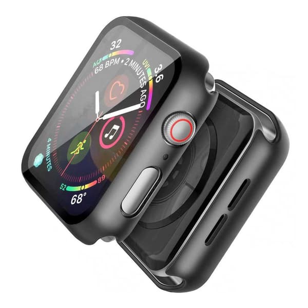 Fuld dækning Apple Watch 4/5/6/SE etui skærmbeskytter sort 40mm sort black