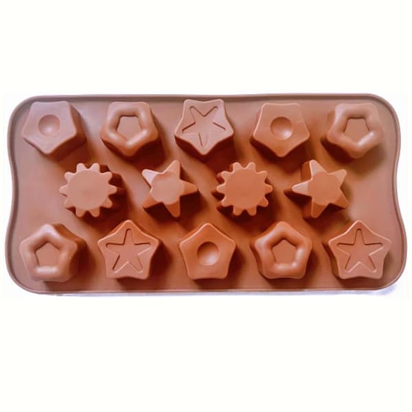 Silikoneform Stjerner & Sol Motiv – Til Chokolade, Slik & Gelé