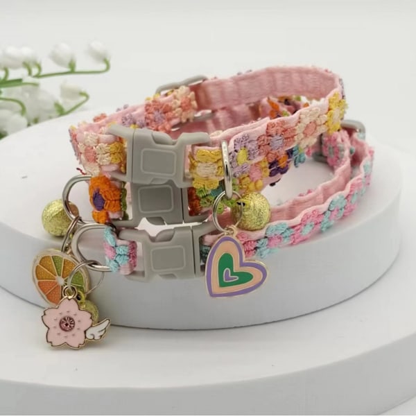 Halsband för husdjur, justerbart spetshalsband för katt med hänge - 1 st litet husdjurshalsband för katter och hundar Style 1
