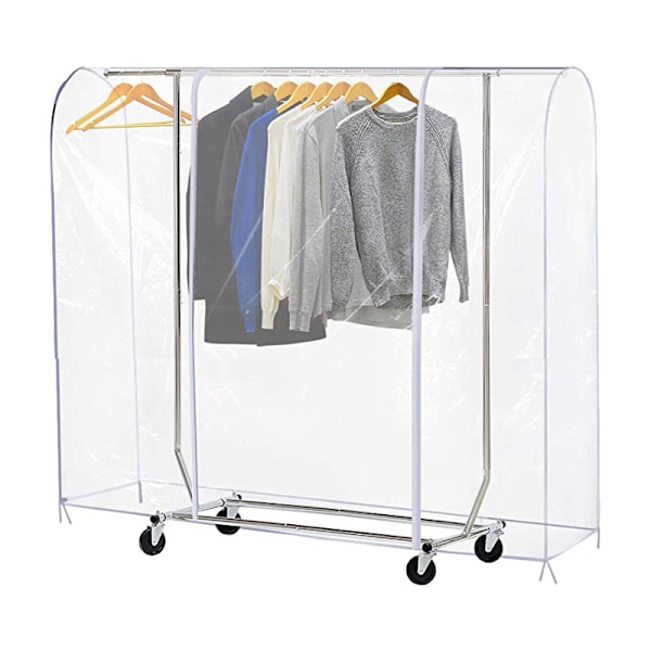 2.95ft (90cm) Transparent Skydd för Klädstänger, Damm- och Smutsavvisande Skydd för Klädstänger, Vattentätt Skydd för Klädstänger, Med Blixtlås 2.95ft(90cm)