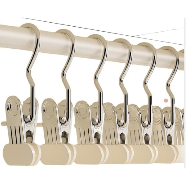 Multifunktionelle clips i rustfrit stål med krog - 5-pak hvide, mærkefri clips til hatte, nederdele, bukser 11cm