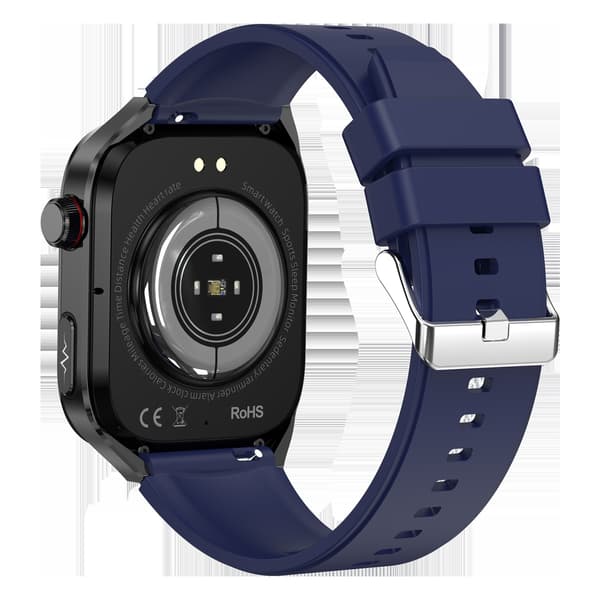 Smartwatch med EKG, puls, blodtryk, søvn, skridttæller Blå Blue