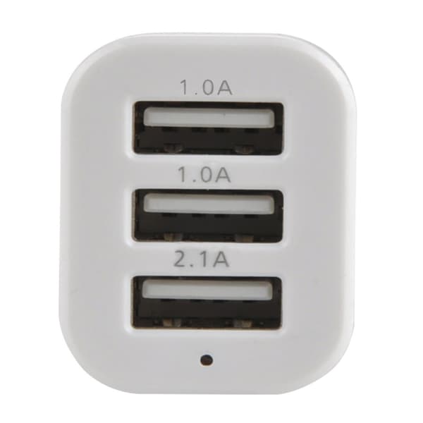 Universell billaddare med 3 USB 5.1A vit white