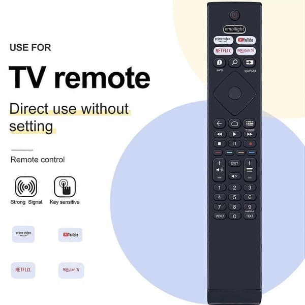 Type A BRC0984501/01 Kompatibel med Philips TV Fjernkontroll Erstatning