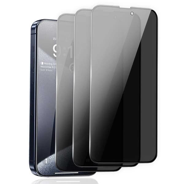 3-pakkaus iPhone 16e yksityisyysnäytönsuoja, täysin peittävä HD-panssarilasi transparent