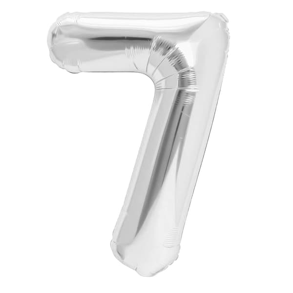 Folioilmapallo numero 7 hopea 40 cm silver