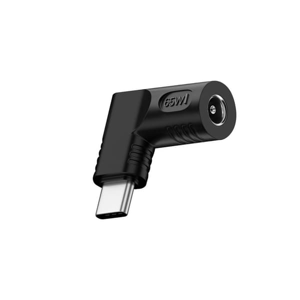 DC hun til USB Type-C han adapter - 65W PD strømforsyning, I-formet stik, konverter DC strøm til USB-C PD til bærbare computere og smartphones