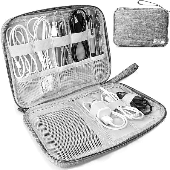 Elektronisk tilbehør Organizer Bag, Reisekabel Organizer Bag, Universal Bære Reise Gadget Bag for USB-kabel, Lader Harddisk grey