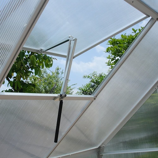 Automatisk fönsteröppnare enkel fjäder för sommarstuga växthus och taklucka, galvaniserad aluminiumplåt fönsteröppnare (Silver)