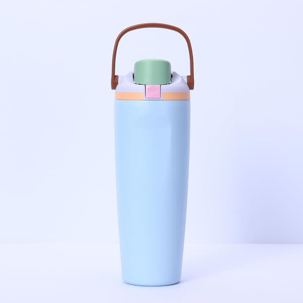 Blå 1 stk. 304 rustfrit stål 30 oz bærbar sportsvandkop (Macaron-farver)