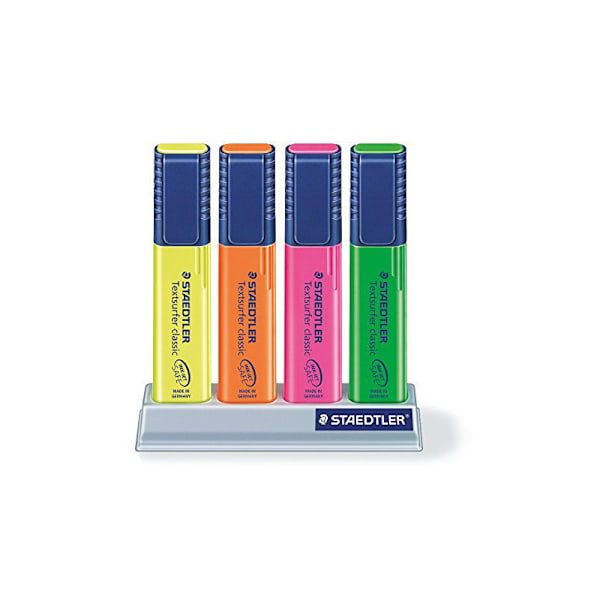 Klassisk Markeringspenna - Blandade Färger (4-pack) Markeringspenna, Ljus
