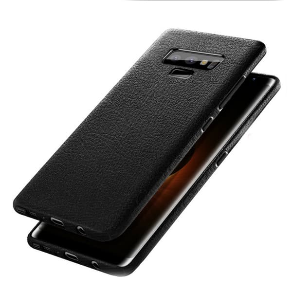 Samsung Galaxy Note 9 Mobilskal Svart Läder Läder svart black