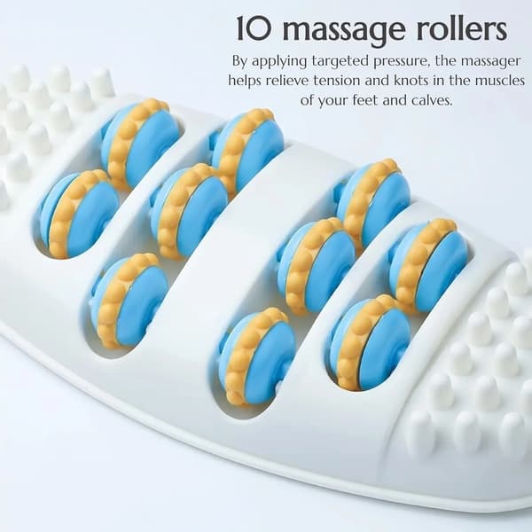 Fotmassagerulle – Fotmassageapparat med 10 massagerullar