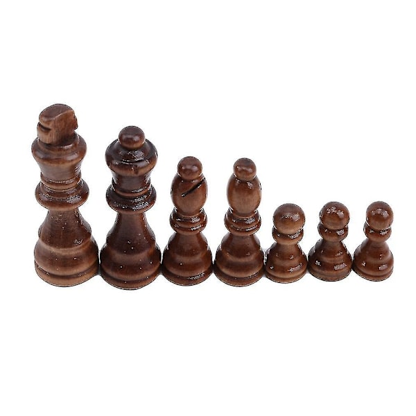 32 Träbitar Internationellt Schackspel Utan Bräde, Brädspelssats