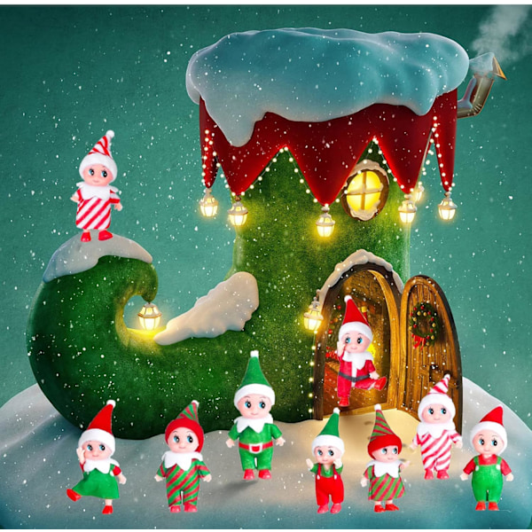 Julbabydocka Elf för Pojkar & Flickor, Jultillbehör Mini Baby Elfdocka Jultradition Mini Elf Babydocka Leksaker