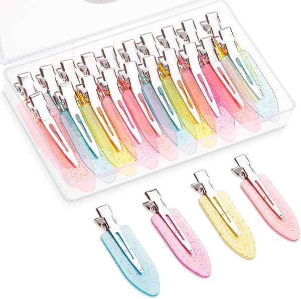 20 st No Bend Hårclips, Inga Vikmärken Curl Pin Clips Vikfria Hårclips med Förvaringslåda för Flickor Kvinnor Makeup Hårstil Translucent