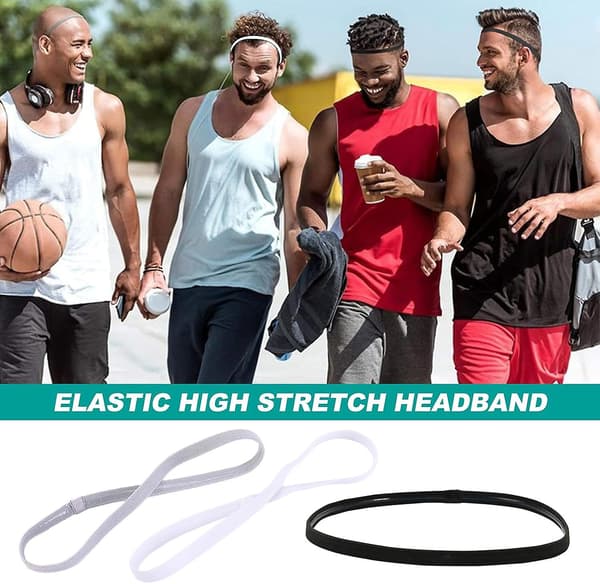 Sportpannband - Elastiska pannband med silikonfoder för sport och yoga