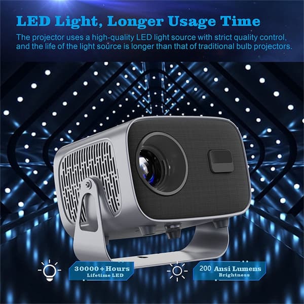 Android 11 LCD Projektor 200 ANSI Lumens Full HD 1920x1080 WiFi LED