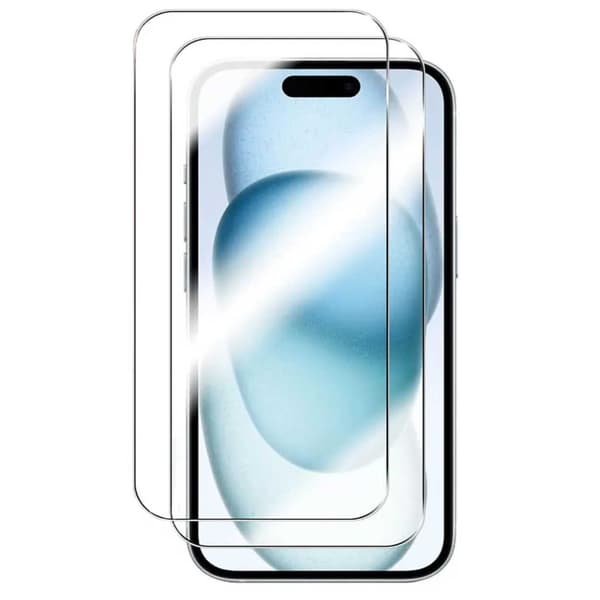 2-pack iPhone 16 Pro Heltäckande Skärmskydd HD Härdat Glas transparent