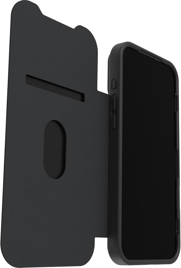 Otterbox React Series Folio MagSafe Cover til iPhone 17 Pro Max, Stødsikkert, Anti-fald, med Kortlommer, Militærstandard, Transparent/Sort iPhone 17 Pro Max