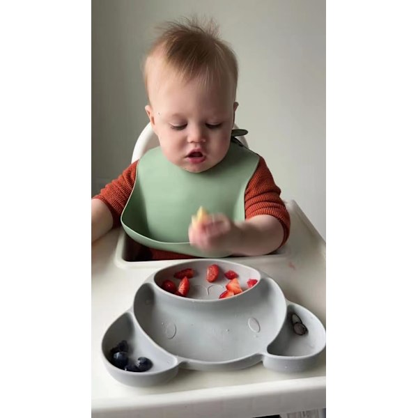 Set med 3 Silikonhaklappar för Bebisar Vattentäta, Mjuka, Unisex, 10-72 Månader (Brun/Blå/Grön)