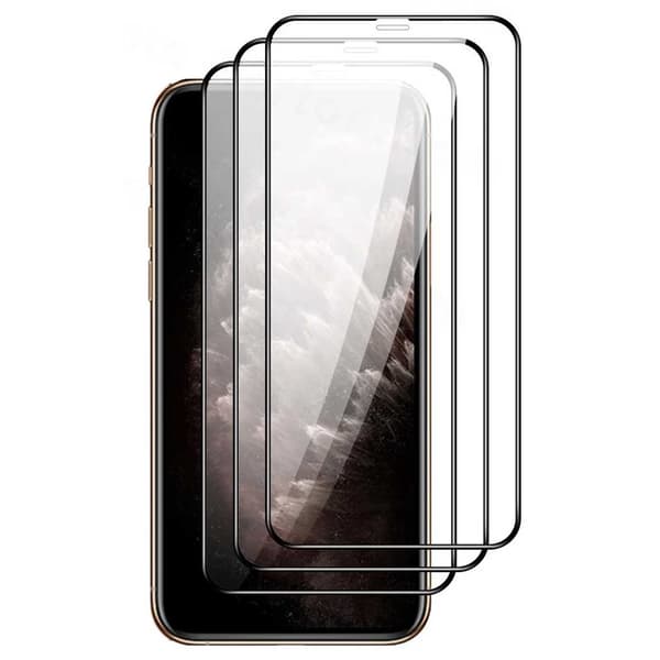 3-pakkaus iPhone 11 Pro Max HD-näytönsuoja karkaistu lasi musta musta black