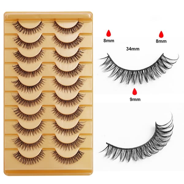 5D Fluffy Volume Løsvipper - 10 par sett for dramatiske, gjenbrukbare vippeextensions