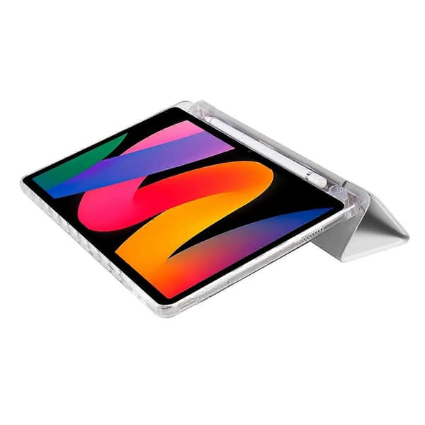 Fodral för Xiaomi Redmi Pad SE, Tri-Fold Ställ Läder+TPU+Akryl Klar Baksida Tablet Skydd