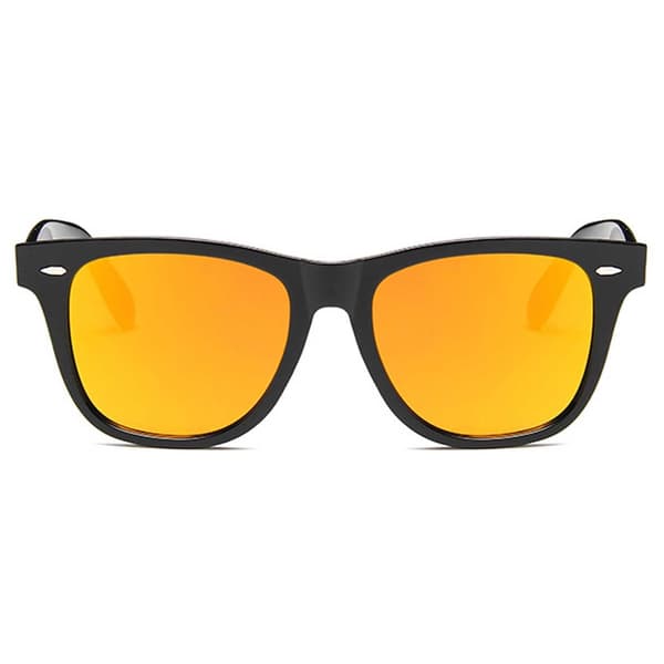 Sorte Wayfarer Solbriller Røde Spejlglas Sort black