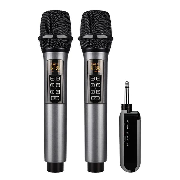 Trådløs mikrofon 2-pakning / Bluetooth Reverb med Android Port Kabel Svart