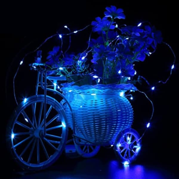 1m Mini LED Lyskæde Batteridrevet Blå blue
