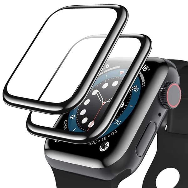 Apple Watch 1/2/3 42mm näytönsuoja [2 kpl] 3D kaareva näytönsuoja musta black