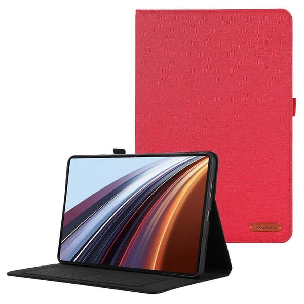 Honor Pad GT Pro -nahkakotelo, korttipidike, kangaskuvioitu tablettiteline - punainen