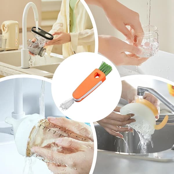 2 st lockrengöringsborste, lockrengöringsborste multifunktionell kopp orange