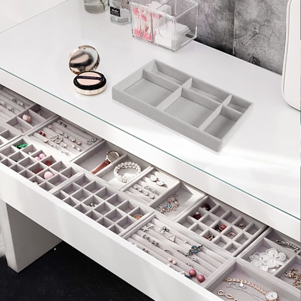 4 st Smyckesfack Organiser Set, Smyckeslåda Organiser Smyckesförvaring Display Showcase Smyckesförvaring Fack