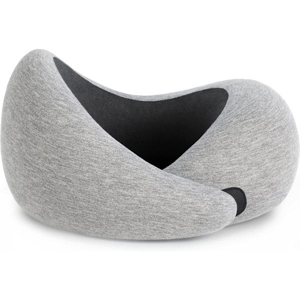 Nackkudde - Premium Resekudde i Memory Foam, 360º Ergonomisk Design, Asymmetriska Sidor, Inkluderar Resväska, Tvättbart Modalöverdrag