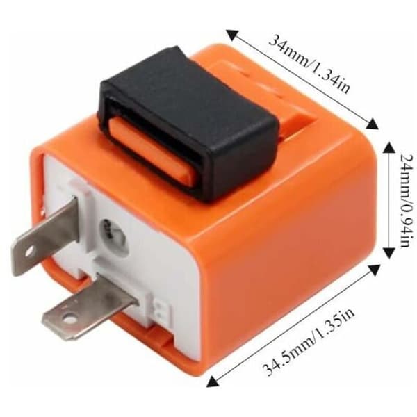 2 stk. 12V 2-benet orange blinkrelæ justerbart indikatorrelæ til motorcykel scooter blinklys LED blinkrelæ