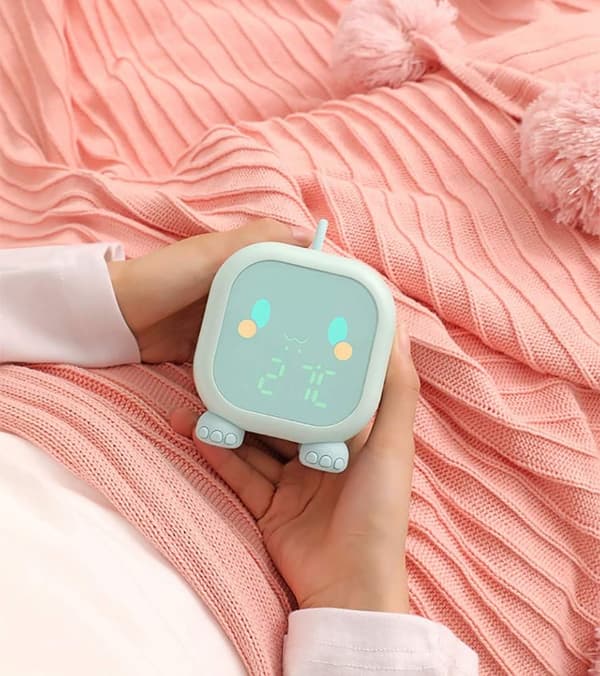 Børnevækkeur Børn Vågn Op Lys Søvntræning Digitalt Ur Natlys LED Lur Timer Snooze Funktion Sunrise Simulator