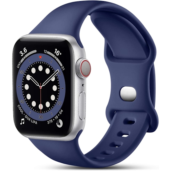 Kompatibel med Apple Watch Armband 38mm 40mm 41mm, Silikon Sportband Ersättningsarmband Kompatibelt med Apple Watch Serie 10-1 SE/iwatch blue