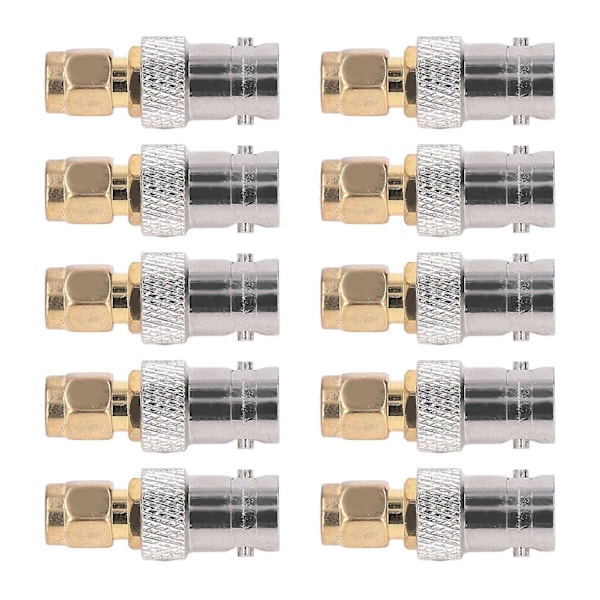 10 st RF Koaxialkabel Adapter BNC Hona till SMA Hane Koax Linjekontakt Set Kit
