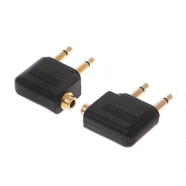 2 stk. forgyldt 3,5 mm 2 han til 1 hun hovedtelefonstik o Adapter Walkbee A